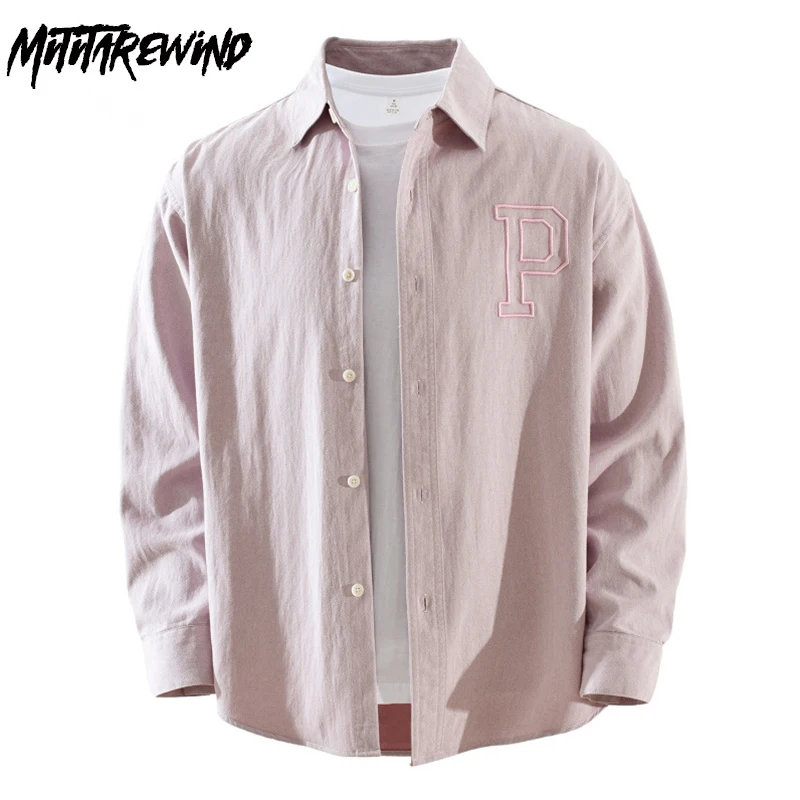 Spring New Embroidery Letter Shirts Male Korean Style Clothes Youth Top Casual Shirts Lapel Button Long Sleeve Pink Shirt men
Spring New Embroidery Letter Shirts Male Korean Style Clothes Youth Top Casual Shirts Lapel Button Long Sleeve Pink Shirt men