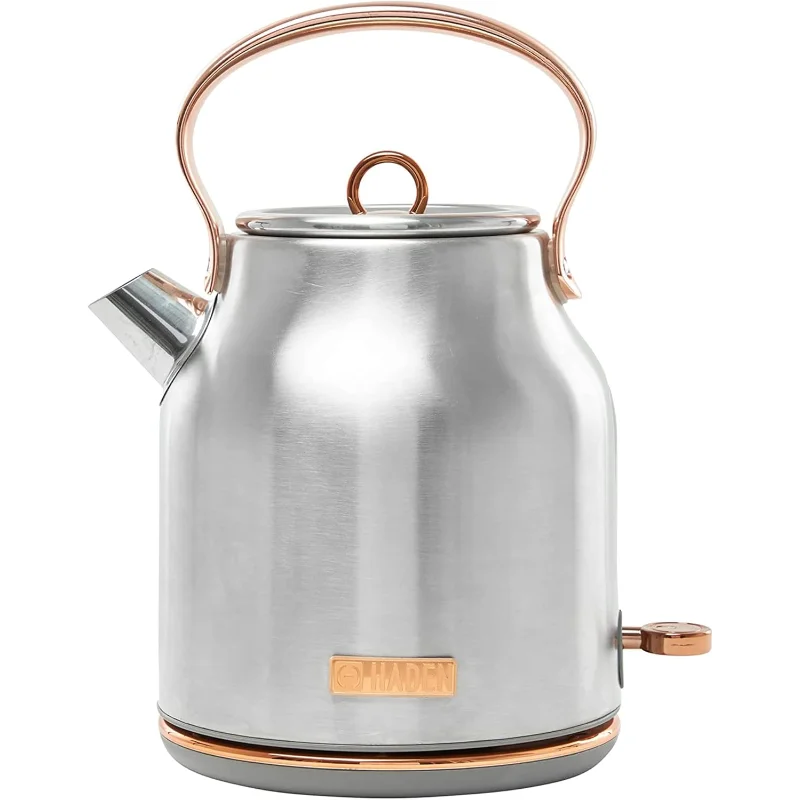 Haden Heritage 1.7 Liter Stainless Steel Electric Kettle, Hot Water Kettle with 360-Degree Base and Auto Shutoff, Steel & Copper
Haden Heritage 1.7 Liter Stainless Steel Electric Kettle, Hot Water Kettle with 360-Degree Base and Auto Shutoff, Steel & Copper