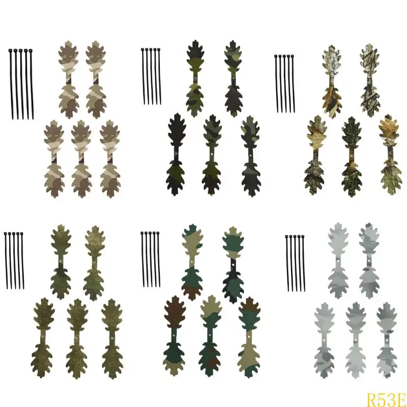 5 шт., камуфляжные полоски в виде листьев, аксессуары в виде листьев для охотничьей шапки, шлемы, рюкзаки, скрывающие камуфляжные украшения
5 шт., камуфляжные полоски в виде листьев, аксессуары в виде листьев для охотничьей шапки, шлемы, рюкзаки, скрывающие камуфляжные украшения