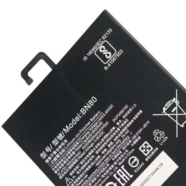 New BN60 BN80 Tablet Battery Replacement For Xiaomi Mipad 4 Mipad 4 Plus
New BN60 BN80 Tablet Battery Replacement For Xiaomi Mipad 4 Mipad 4 Plus