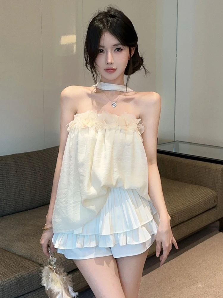 Sweet Lace Trim One Shoulder Loose Slimming Pure Desire Sexy Strap Vest High Waist Skirt Set Women's Fashion Casual Outfit
Sweet Lace Trim One Shoulder Loose Slimming Pure Desire Sexy Strap Vest High Waist Skirt Set Women's Fashion Casual Outfit