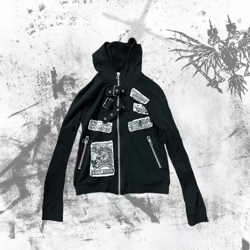Y2k Casual Streetwear Grunge Jacket Subculture Harajuku Vintage Safari Coats with Hooded Women Zipper Sweatshirts Stand Neck
Y2k Casual Streetwear Grunge Jacket Subculture Harajuku Vintage Safari Coats with Hooded Women Zipper Sweatshirts Stand Neck