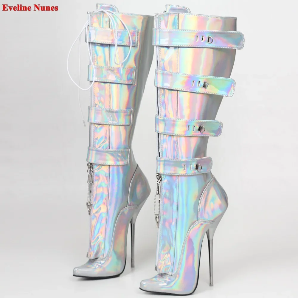 Neon Sliver Mid Calf Boots New Arrival Thin Hiah Heel Pointed Toe Front Zipper Nightclub Sexy Pole Dancing Shoes for Women
Neon Sliver Mid Calf Boots New Arrival Thin Hiah Heel Pointed Toe Front Zipper Nightclub Sexy Pole Dancing Shoes for Women