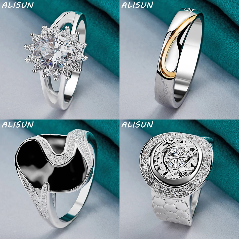 ALISUN 925 Sterling Silver Size 7-10 Geometric Ring For Women Fashion Jewelry Charm Grace Noble Wedding Accessories 
ALISUN 925 Sterling Silver Size 7-10 Geometric Ring For Women Fashion Jewelry Charm Grace Noble Wedding Accessories
