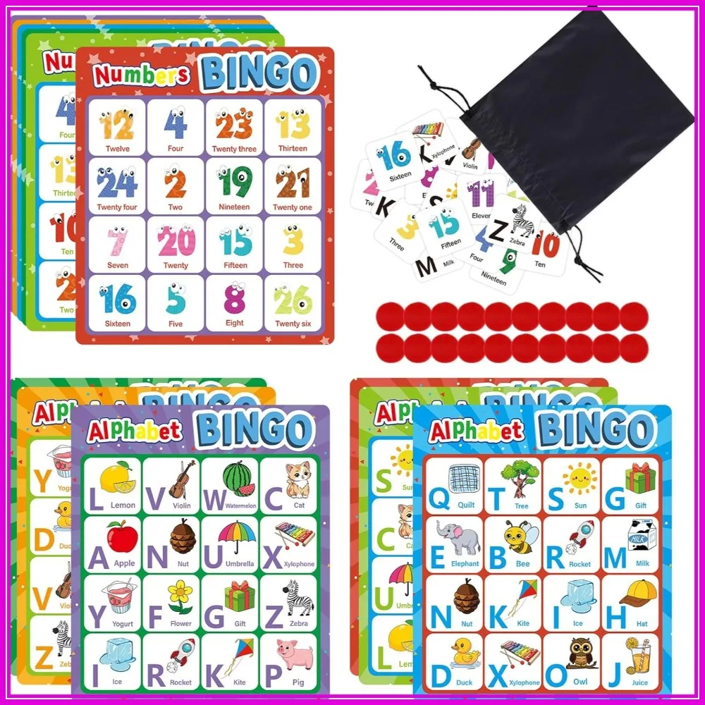 Alphabet Bingo Game, Letter &Number &Sight Word Bingo Board Games for Toddlers, ABC and 123 Learning Toys, Family Matching Games
Alphabet Bingo Game, Letter &Number &Sight Word Bingo Board Games for Toddlers, ABC and 123 Learning Toys, Family Matching Games