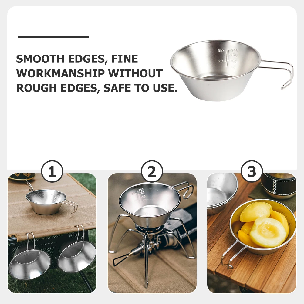 Stainless Steel Camping Cookware Bowl Multi-Function Water Cup Compact Lightweight Durable with Handle for for Backpacking
Stainless Steel Camping Cookware Bowl Multi-Function Water Cup Compact Lightweight Durable with Handle for for Backpacking