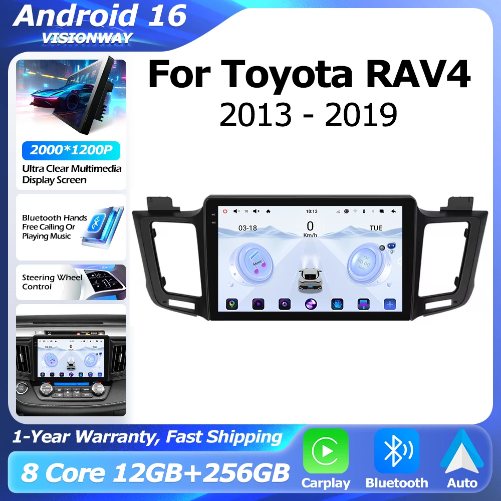 Android 16 Bluetooth For Toyota RAV4 2013-2019 Car Radio Lntelligent Multimedia Player Auto Wireless CarPlay WIFI 4G DSP GPS
Android 16 Bluetooth For Toyota RAV4 2013-2019 Car Radio Lntelligent Multimedia Player Auto Wireless CarPlay WIFI 4G DSP GPS