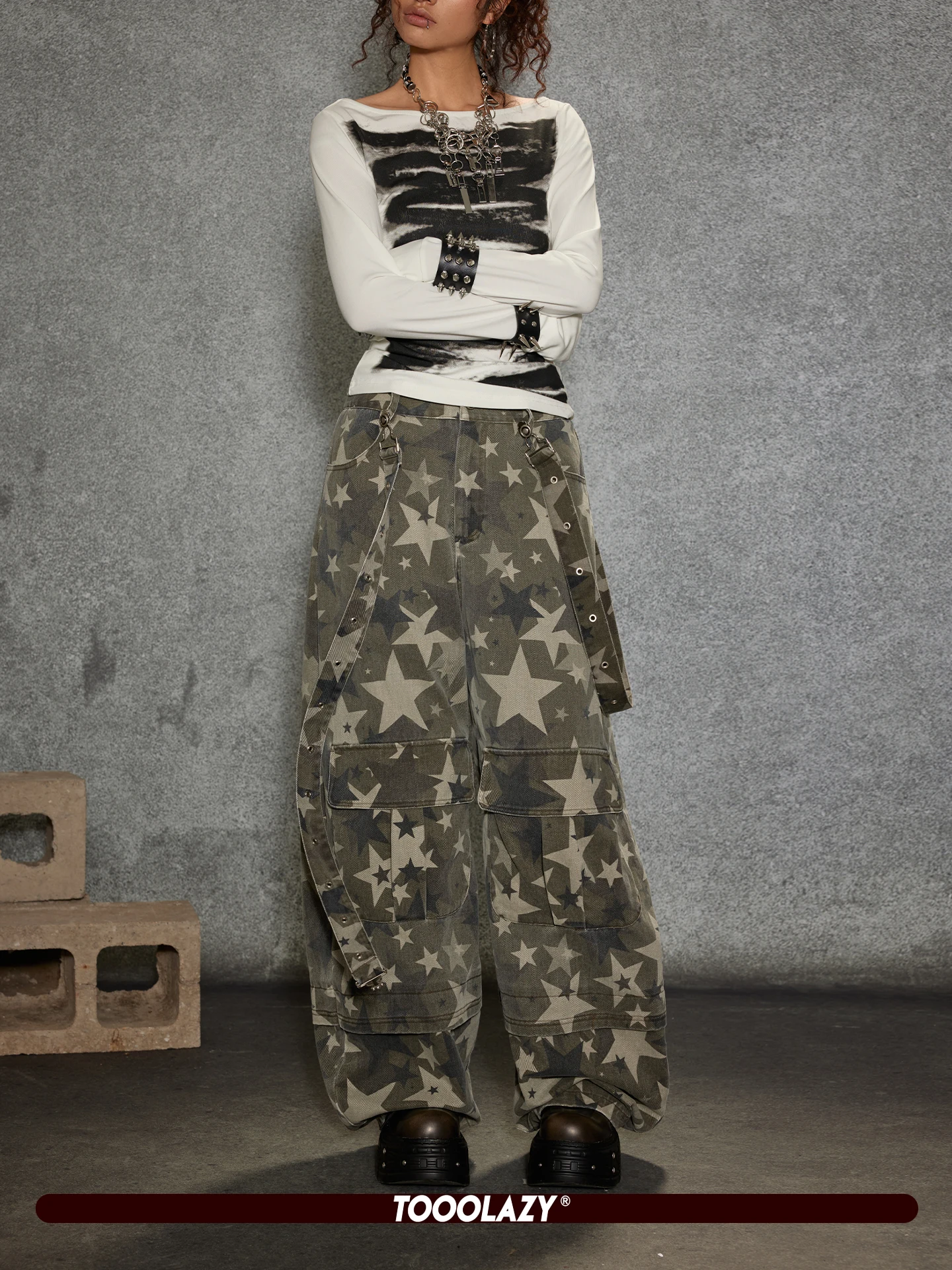 TOOOLAZY Camouflage Star Print Work Pants ort Strap Casual Cotton Blend Straight Leg Universal Fit Autumn Season
TOOOLAZY Camouflage Star Print Work Pants ort Strap Casual Cotton Blend Straight Leg Universal Fit Autumn Season