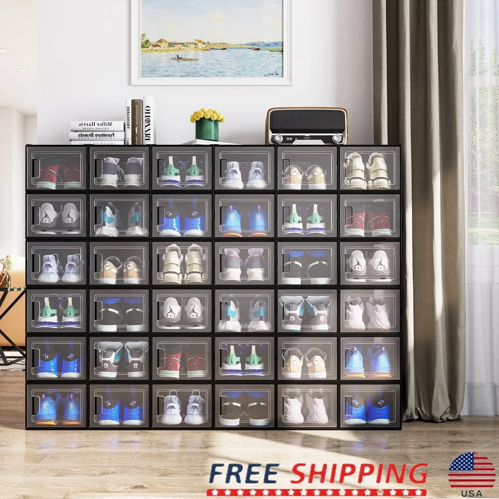 18 Pack Shoe Storage Organizer Boxes Stackable Ventilated ABS Plastic Large Case Set Sneakers Dustproof Space Saving
18 Pack Shoe Storage Organizer Boxes Stackable Ventilated ABS Plastic Large Case Set Sneakers Dustproof Space Saving