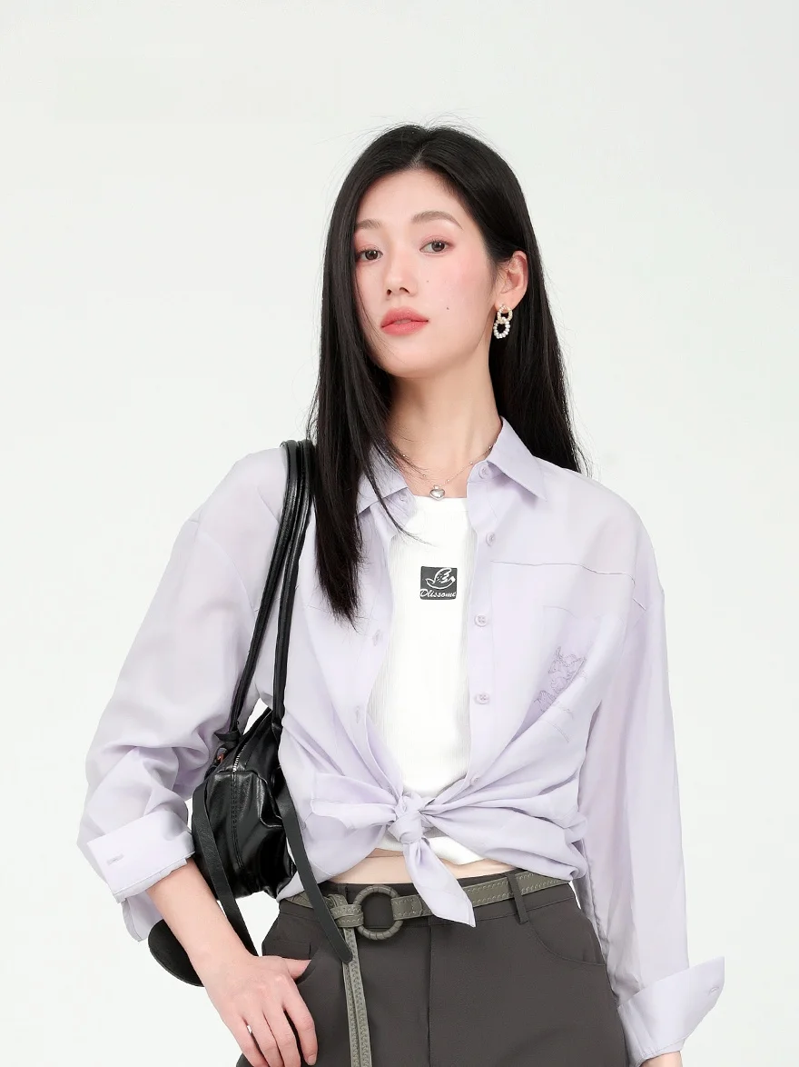 Dailanzhi Spring 2026 Casual Style Long Sleeve Loose Fit Shirt Collared Top Purple Color Women's Fashion Loose Shirt
Dailanzhi Spring 2026 Casual Style Long Sleeve Loose Fit Shirt Collared Top Purple Color Women's Fashion Loose Shirt