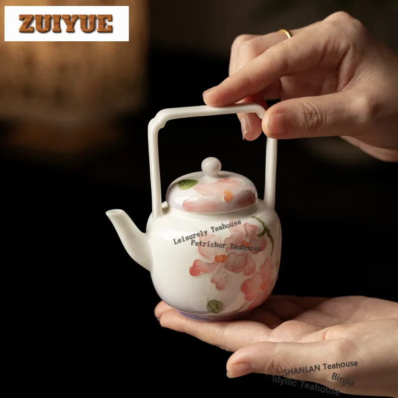 110ml Hand-painted phalaenopsis Lifting Handle Teapot Boutique Tea Infuser Pot Tea Maker Kettle With Ball Hole Teaware Craft
110ml Hand-painted phalaenopsis Lifting Handle Teapot Boutique Tea Infuser Pot Tea Maker Kettle With Ball Hole Teaware Craft