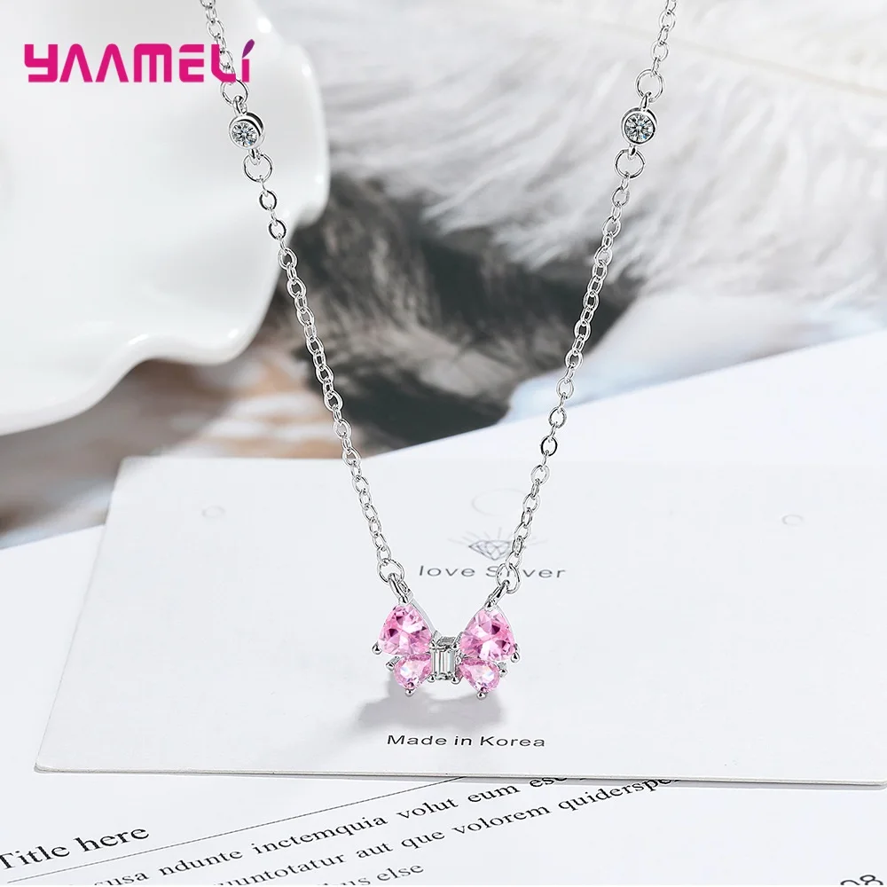 Hot Selling Genuine 925 Sterling Silver Chain Necklace Sparkling Butterfly Pattern Pink Crystal Pendant for Women Trendy Jewelry
Hot Selling Genuine 925 Sterling Silver Chain Necklace Sparkling Butterfly Pattern Pink Crystal Pendant for Women Trendy Jewelry