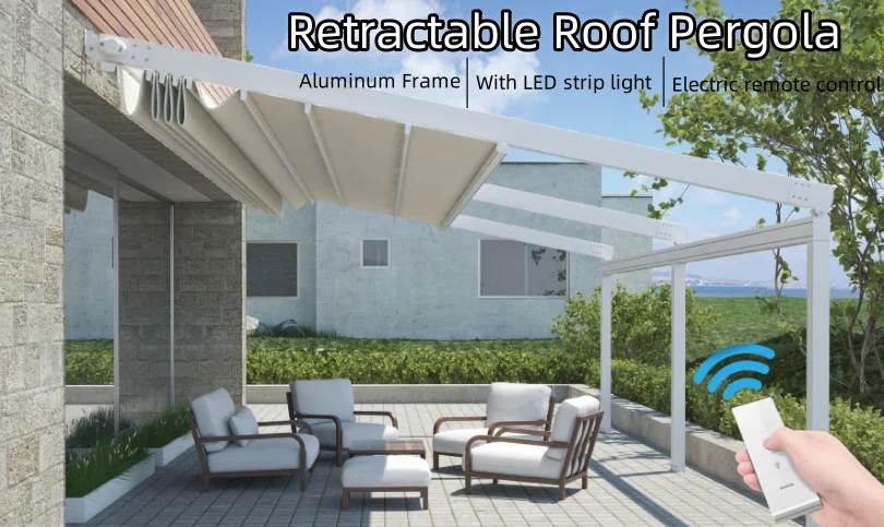 Aluminum Alloy Modern Retractable Louver Roof Canopy Electric Intelligent Waterproof Windproof UV Protection Patio Garden
Aluminum Alloy Modern Retractable Louver Roof Canopy Electric Intelligent Waterproof Windproof UV Protection Patio Garden