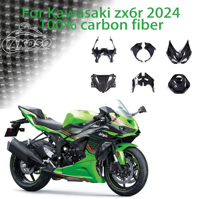 Для Kawasaki zx6r 2024, новые аксессуары для мотоциклов из углеродного волокна, аксессуары из 100% сухого углеродного волокна 3K, полный комплект обтекателя
Для Kawasaki zx6r 2024, новые аксессуары для мотоциклов из углеродного волокна, аксессуары из 100% сухого углеродного волокна 3K, полный комплект обтекателя