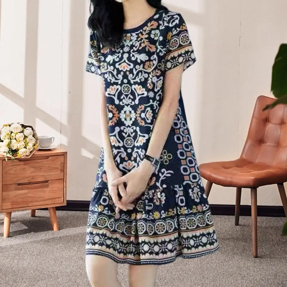 Retro Print Midi Dresses for Women Round Neck Half Sleeves A-line Big Hem Knee Length Autumn Winter Loose Dress
Retro Print Midi Dresses for Women Round Neck Half Sleeves A-line Big Hem Knee Length Autumn Winter Loose Dress
