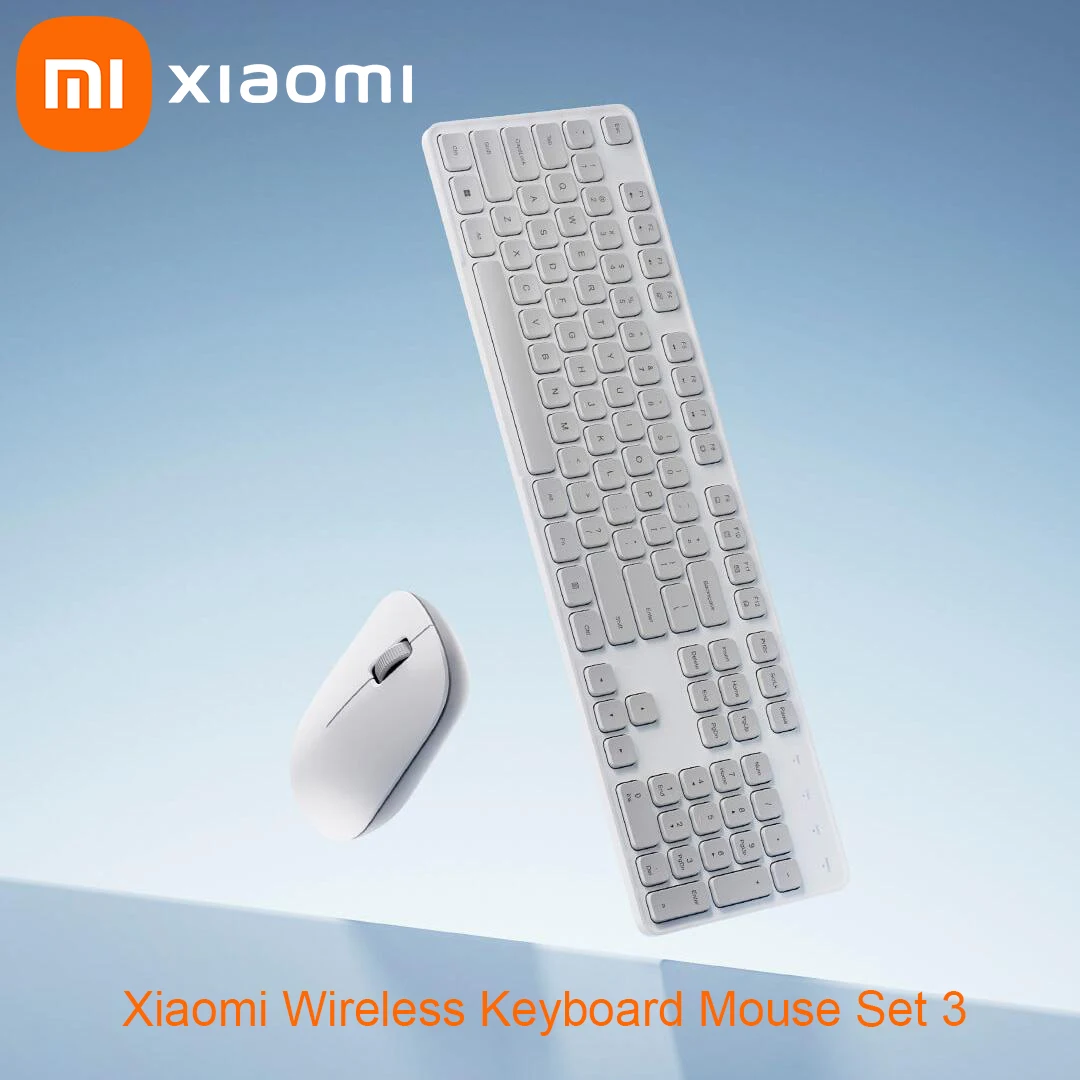 Xiaomi Wireless Keyboard Mouse Set 3 2.4GHz Receiver 104 Keys Full-Size Curved Keyboard Lightweight 1000DPI Mouse Original NEW
Xiaomi Wireless Keyboard Mouse Set 3 2.4GHz Receiver 104 Keys Full-Size Curved Keyboard Lightweight 1000DPI Mouse Original NEW