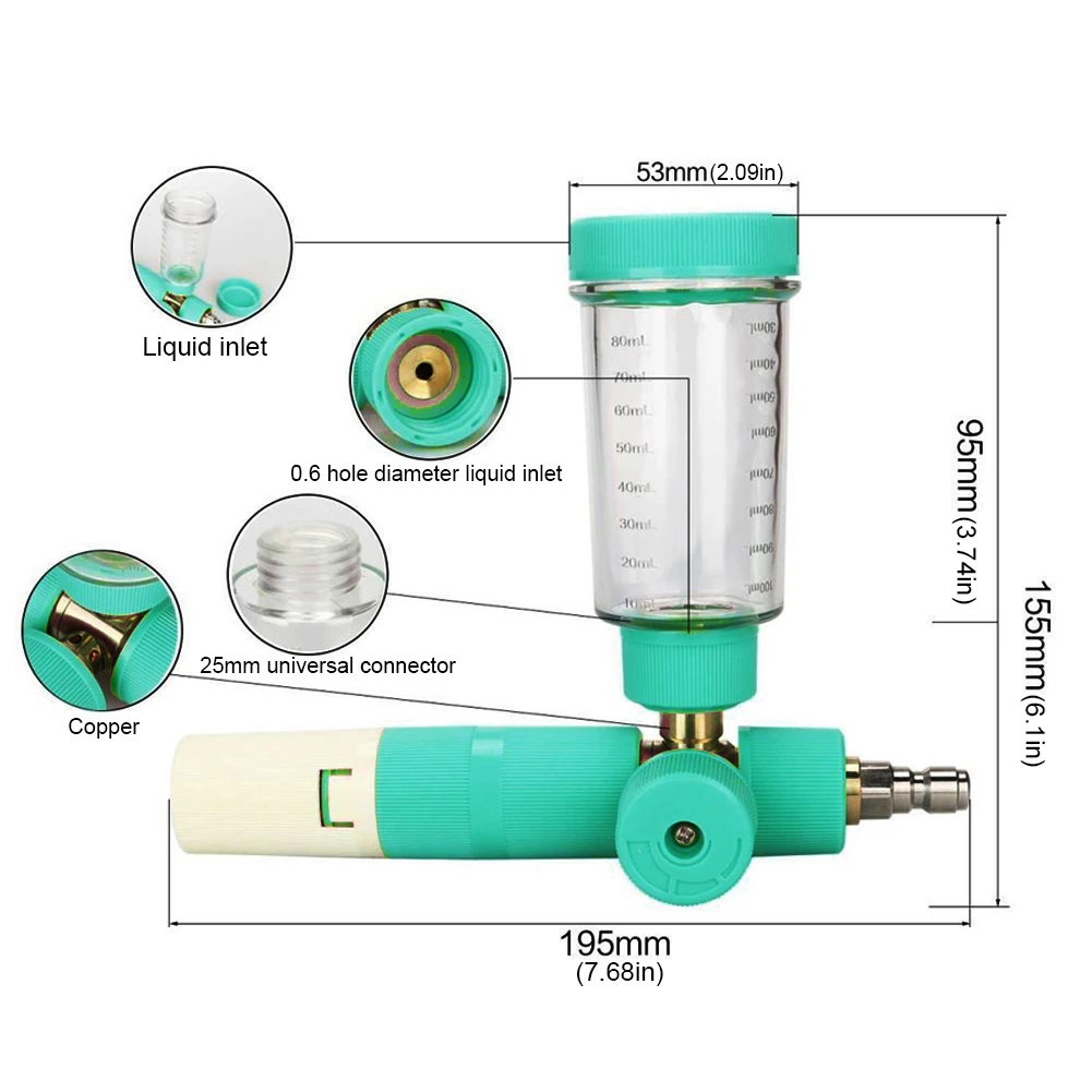 100ml Soap Foam Spray Bottle with 1/4 Inch Quick Connector Pressure Washer Gun Car Wash Foam Sprayer for Cleaning Cars SUVs
100ml Soap Foam Spray Bottle with 1/4 Inch Quick Connector Pressure Washer Gun Car Wash Foam Sprayer for Cleaning Cars SUVs
