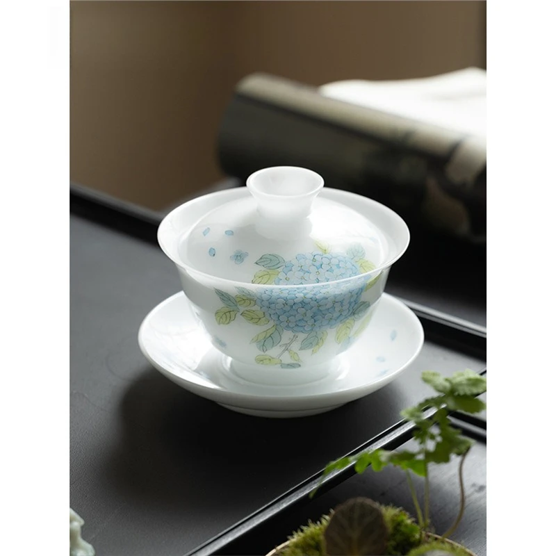 Hand painted cover bowl teacup white porcelain ice tea set Chinese painting peony tea bowl
Hand painted cover bowl teacup white porcelain ice tea set Chinese painting peony tea bowl