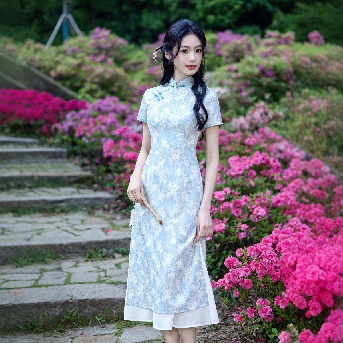 Blue New Chinese Suzhou Daily Long Qipao Improved Young Qipao 2026 Summer New Qipao Dress
Blue New Chinese Suzhou Daily Long Qipao Improved Young Qipao 2026 Summer New Qipao Dress