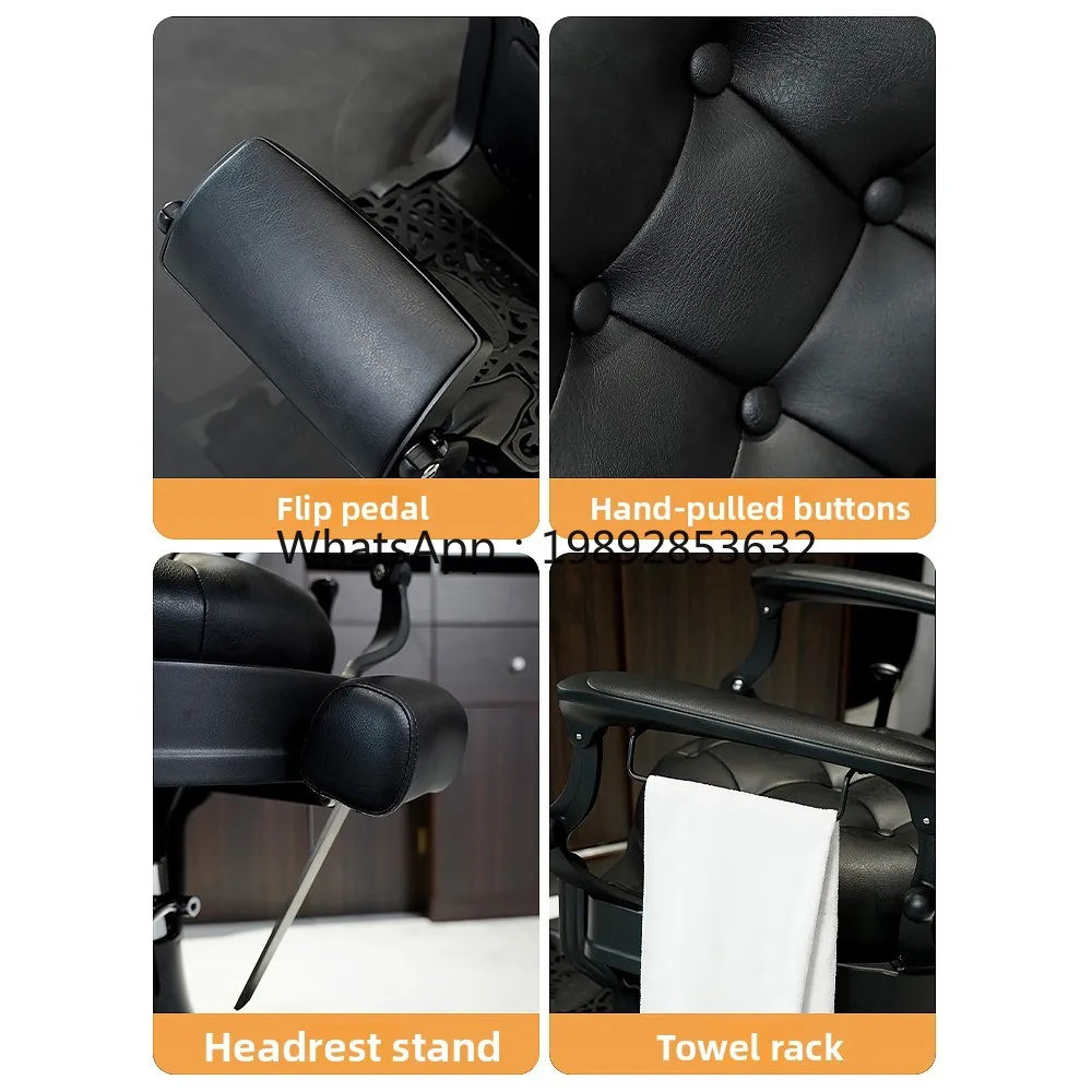 ZZ Barber Shop Chair Men's Retro Oil Head Chair High-end Barber Salon Special Haircut
ZZ Barber Shop Chair Men's Retro Oil Head Chair High-end Barber Salon Special Haircut