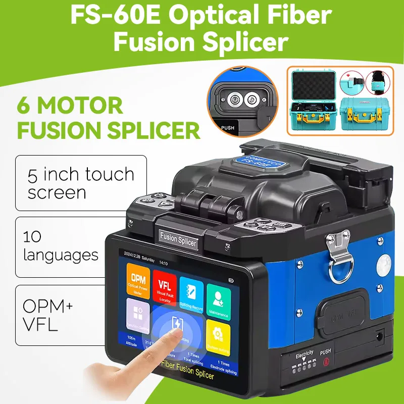 COMPTYCO FS-60E Сварочный аппарат для сварки волокон, 6 двигателей с сенсорным экраном, OPM VFL, 10 языков, инструмент для быстрой сварки
COMPTYCO FS-60E Сварочный аппарат для сварки волокон, 6 двигателей с сенсорным экраном, OPM VFL, 10 языков, инструмент для быстрой сварки