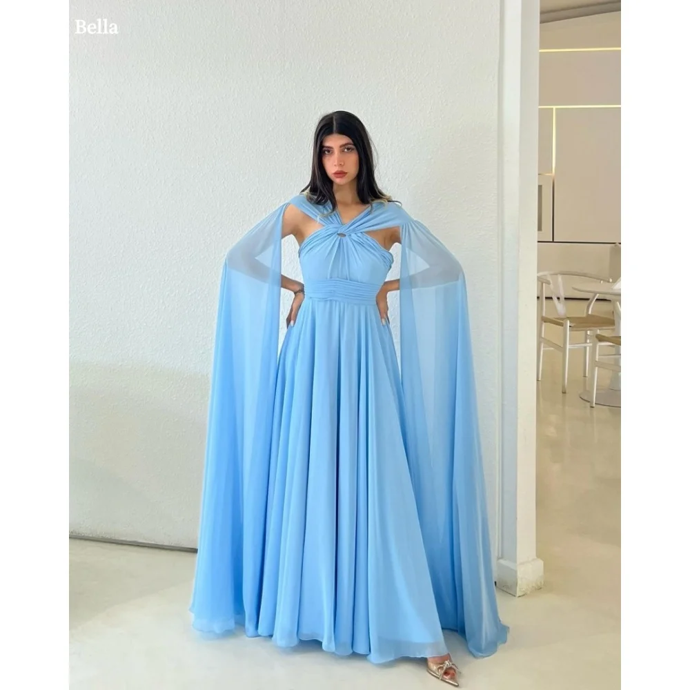 Bella Customized Blue Criss-Cross With a Shawl robes de soirée Sleeveless Mesh Fabric Party Dresses Floor-Length Prom Dress 2025
Bella Customized Blue Criss-Cross With a Shawl robes de soirée Sleeveless Mesh Fabric Party Dresses Floor-Length Prom Dress 2025