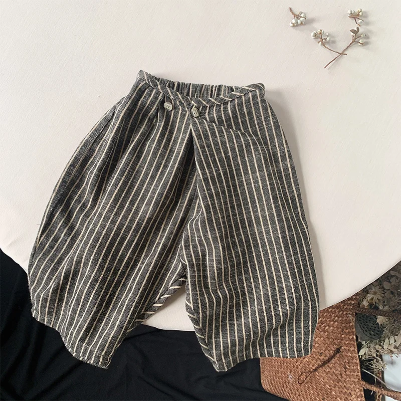 Spring Autumn Children Pants Boys Cotton Linen Striped Wide leg Casual Trousers Toddler Wear Kids Clothing For 1-7 Years Old
Spring Autumn Children Pants Boys Cotton Linen Striped Wide leg Casual Trousers Toddler Wear Kids Clothing For 1-7 Years Old