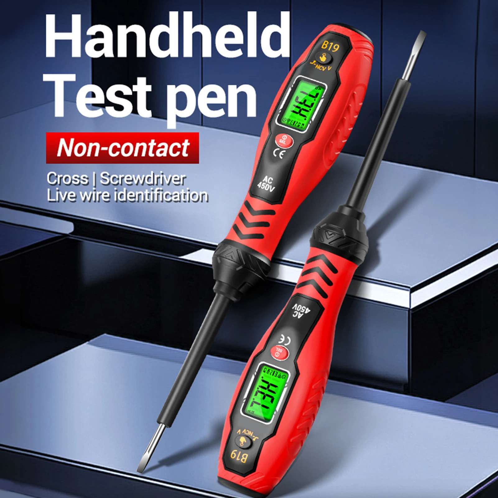 Aneng B19 Cross/flat Zip Screwdriver Pen Digital Test Pencil Non-contact Detection 30-1000v Voltage Buzzer Breakpoint Tester
Aneng B19 Cross/flat Zip Screwdriver Pen Digital Test Pencil Non-contact Detection 30-1000v Voltage Buzzer Breakpoint Tester