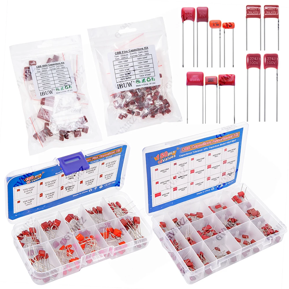 CBB Polypropylene Film Capacitor Kit, Power Supply, Audio Equipment Universal CBB Capacitors Set,for DIY Electronics
CBB Polypropylene Film Capacitor Kit, Power Supply, Audio Equipment Universal CBB Capacitors Set,for DIY Electronics