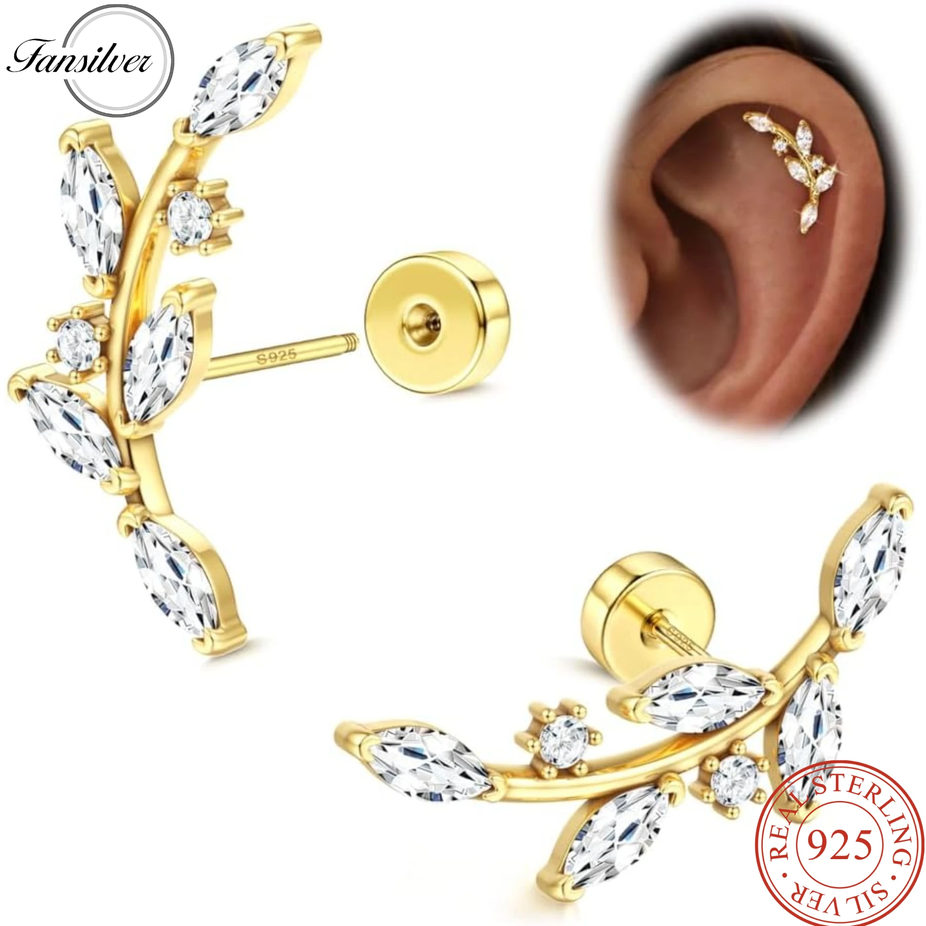 Fansilver 925 Sterling Silver Flat Back Stud Earrings for Women 14K Gold Plated Cartilage Earrings CZ Helix Piercing Jewelry
Fansilver 925 Sterling Silver Flat Back Stud Earrings for Women 14K Gold Plated Cartilage Earrings CZ Helix Piercing Jewelry