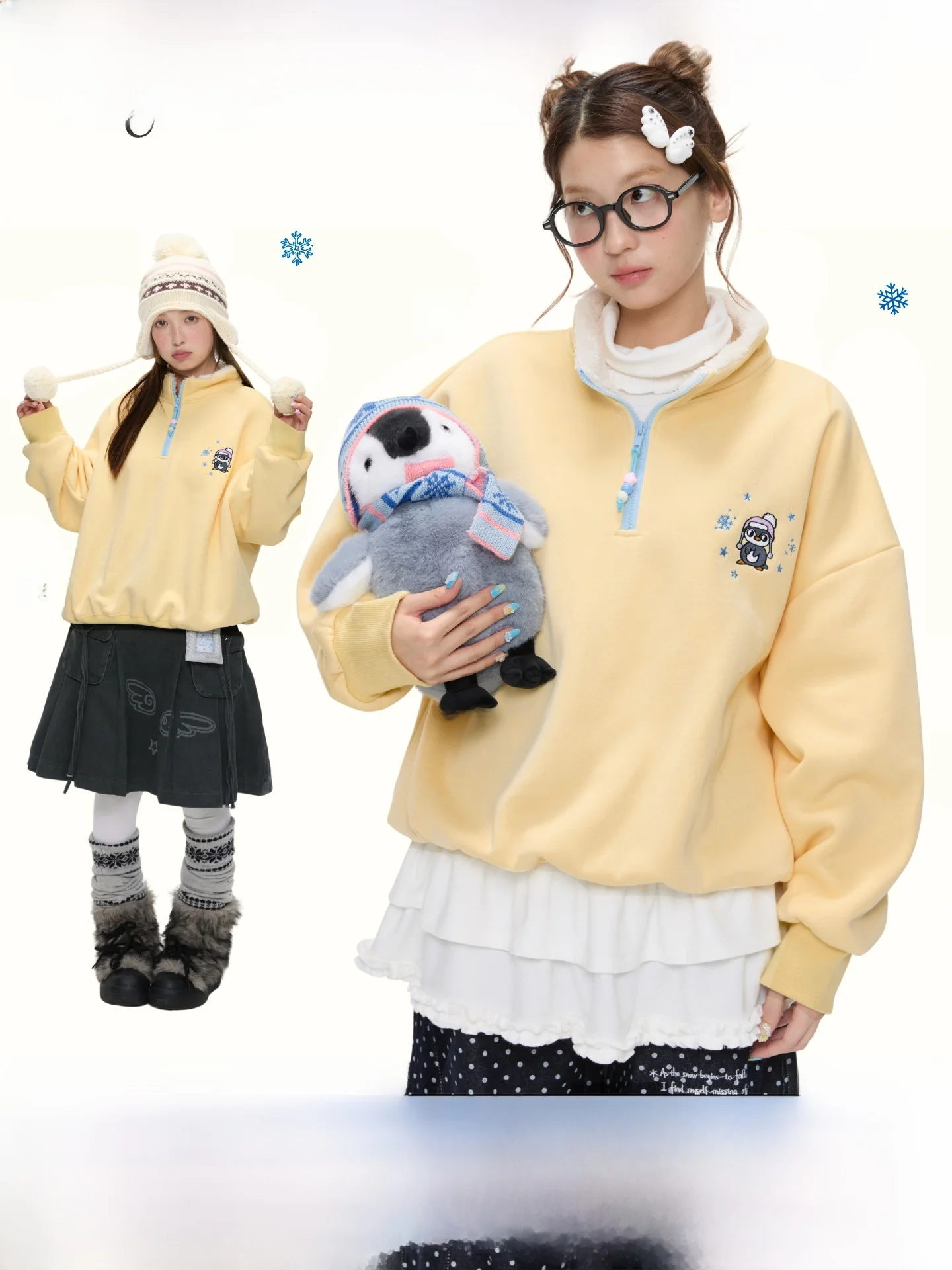 Зимний свитшот с милой прошивкой на подкладке Fce, зимний свитшот с дизайном пингвина для девочек, обычный све, длинная длина
Зимний свитшот с милой прошивкой на подкладке Fce, зимний свитшот с дизайном пингвина для девочек, обычный све, длинная длина