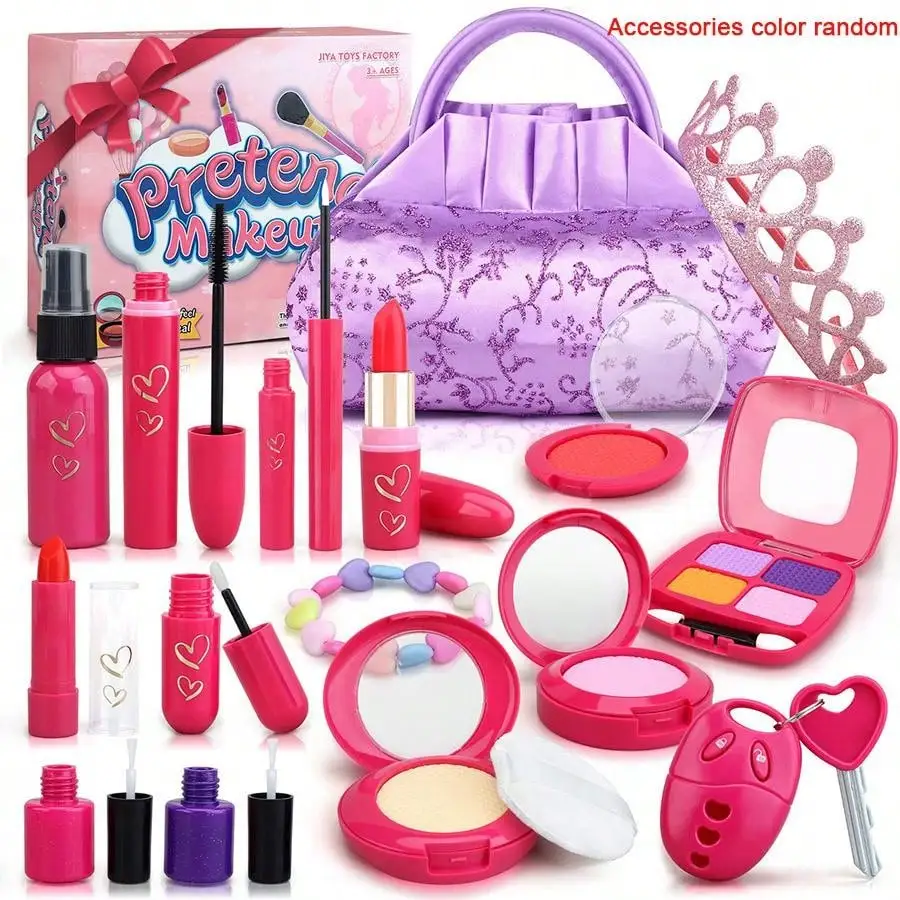 Kids Pretend Makeup Toy Set, Fake Cosmetic Kit with Princess Purse, Safe Play Make Up for Little Girls
Kids Pretend Makeup Toy Set, Fake Cosmetic Kit with Princess Purse, Safe Play Make Up for Little Girls