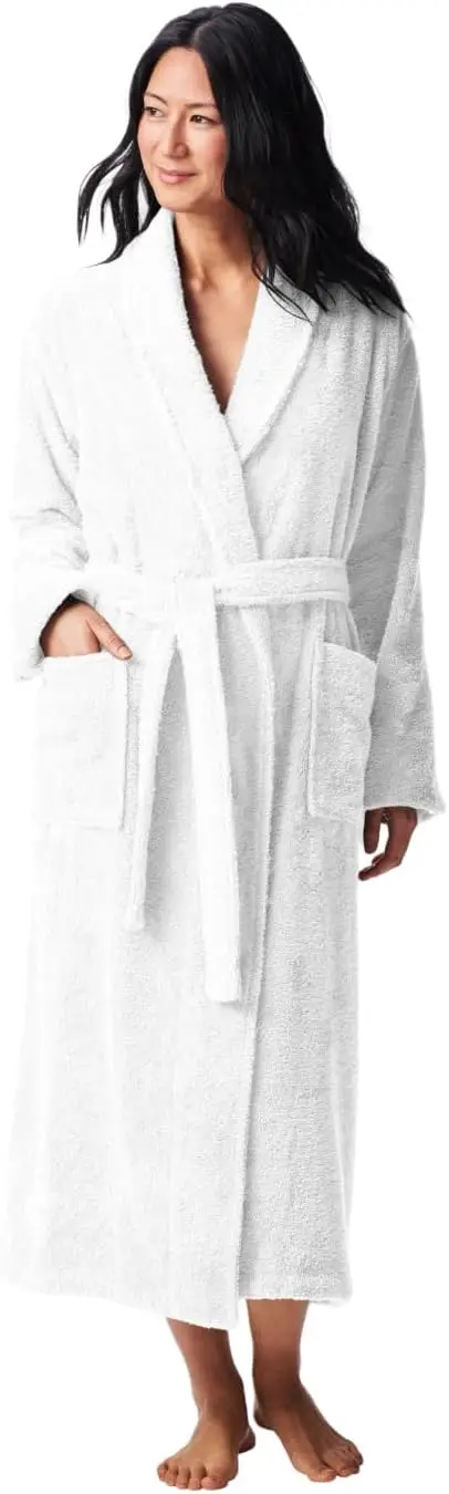 100% Organic Cotton Bathrobe for Women Men - Relaxed Long Sleeve Robe with Banded Collar
100% Organic Cotton Bathrobe for Women Men - Relaxed Long Sleeve Robe with Banded Collar