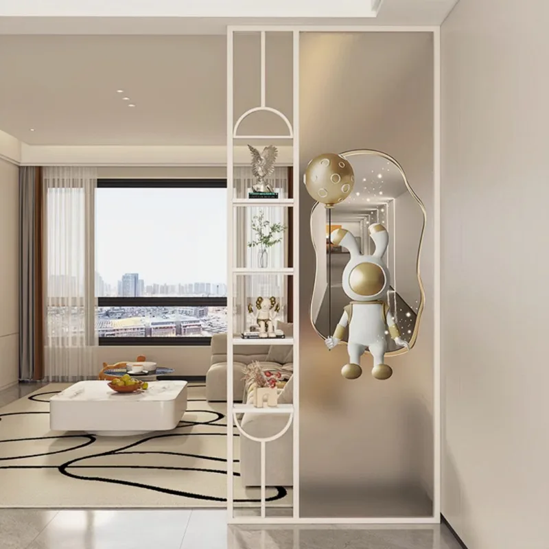 Cream wind art glass screen simple living room home shelter light luxury
Cream wind art glass screen simple living room home shelter light luxury