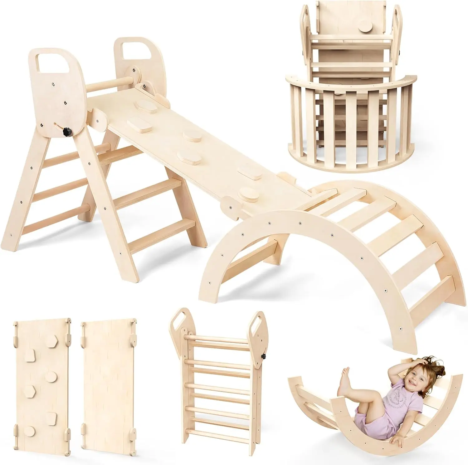 Norbee Pikler Triangle Set Foldable Wooden Toddler Climbing Toys Indoor, Playground Jungle Gym for Kids, Montessori Climbing Set
Norbee Pikler Triangle Set Foldable Wooden Toddler Climbing Toys Indoor, Playground Jungle Gym for Kids, Montessori Climbing Set