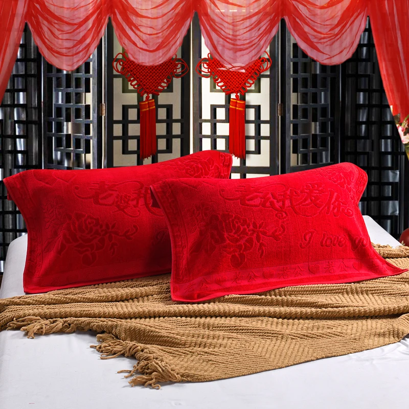 Red Cotton Pillowcases Couple Style Wedding Celebration Large Size Bedding Accessories Bridal Gifts Pure Cotton 100%
Red Cotton Pillowcases Couple Style Wedding Celebration Large Size Bedding Accessories Bridal Gifts Pure Cotton 100%
