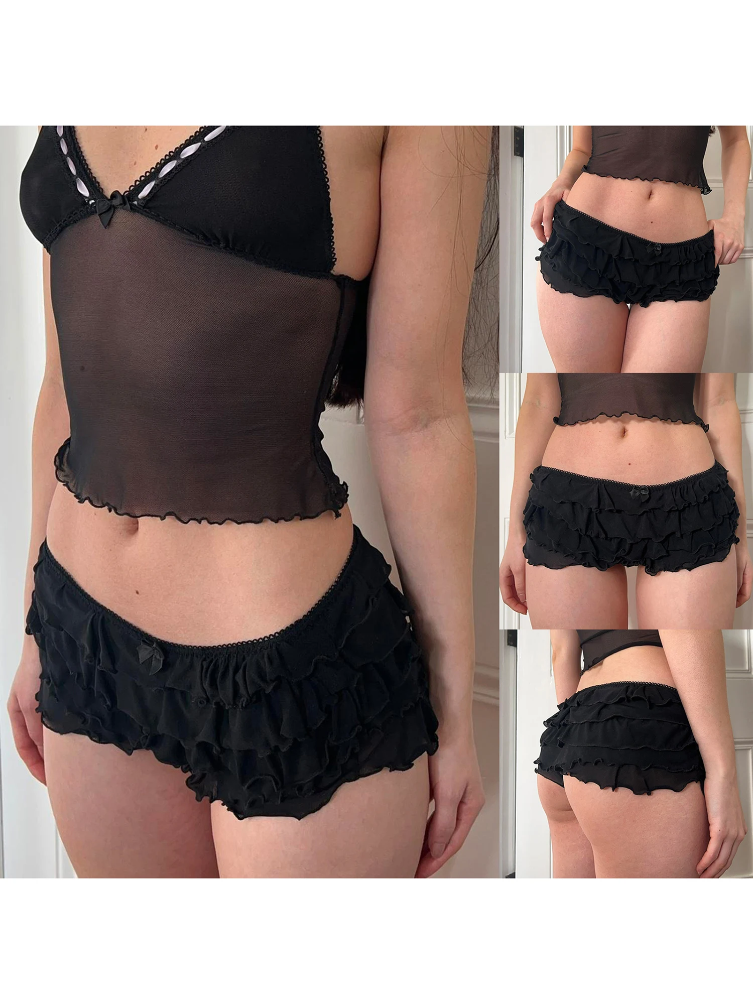 Women s Tiered Ruffle Bloomers with Bow Detail and Low Rise Design Perfect for Layering Under Dresses or Summer Outfits
Women s Tiered Ruffle Bloomers with Bow Detail and Low Rise Design Perfect for Layering Under Dresses or Summer Outfits