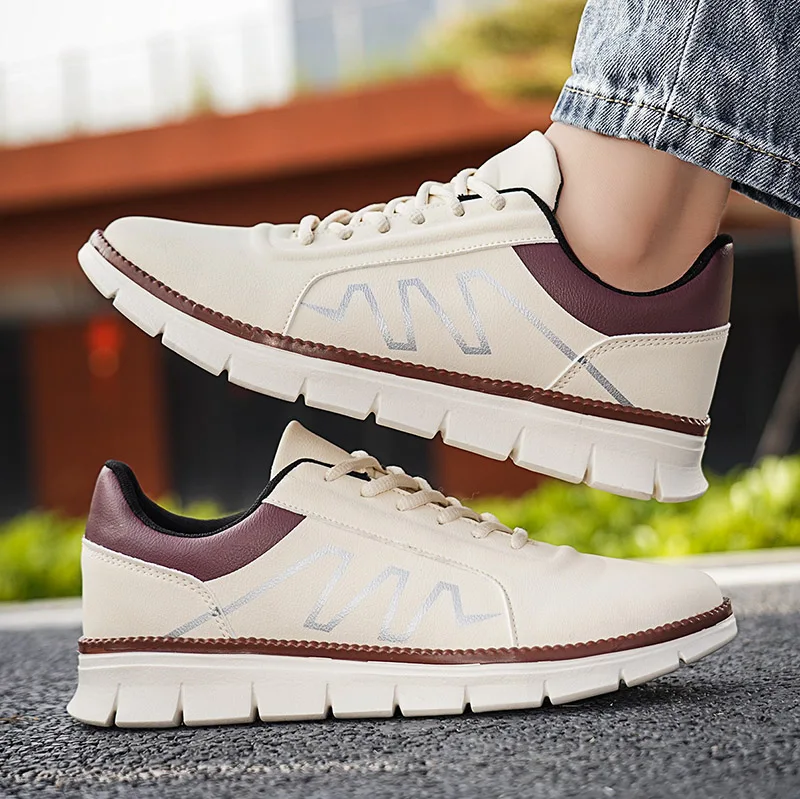 Leather Low Cut Casual Men's Sports Shoes for Autumn and Winter, Trendy Color Blocked Lace Up Men's Casual Shoes Plus Size 39-46
Leather Low Cut Casual Men's Sports Shoes for Autumn and Winter, Trendy Color Blocked Lace Up Men's Casual Shoes Plus Size 39-46