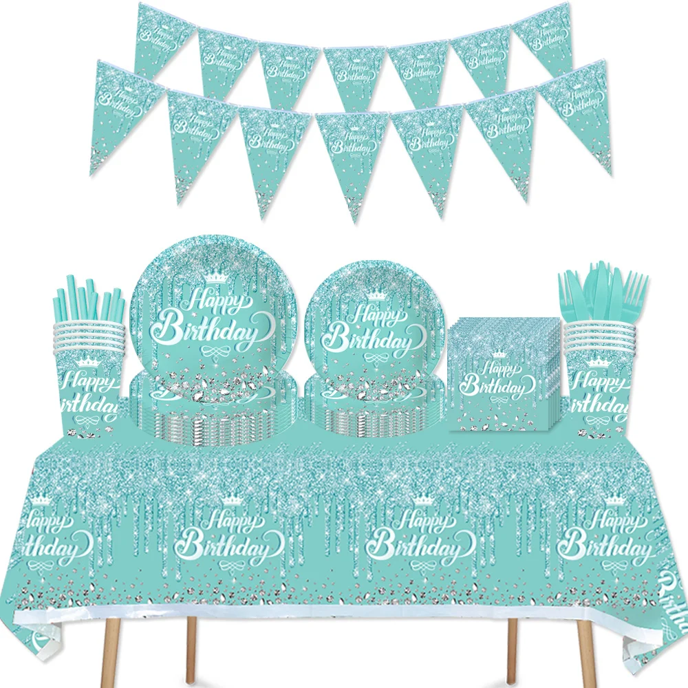 Tiffany Blue Diamond Crown Disposable Birthday Tableware Happy Birthday Plates Napkins Adult Happy Birthday Party Decor Kid Gir
Tiffany Blue Diamond Crown Disposable Birthday Tableware Happy Birthday Plates Napkins Adult Happy Birthday Party Decor Kid Gir