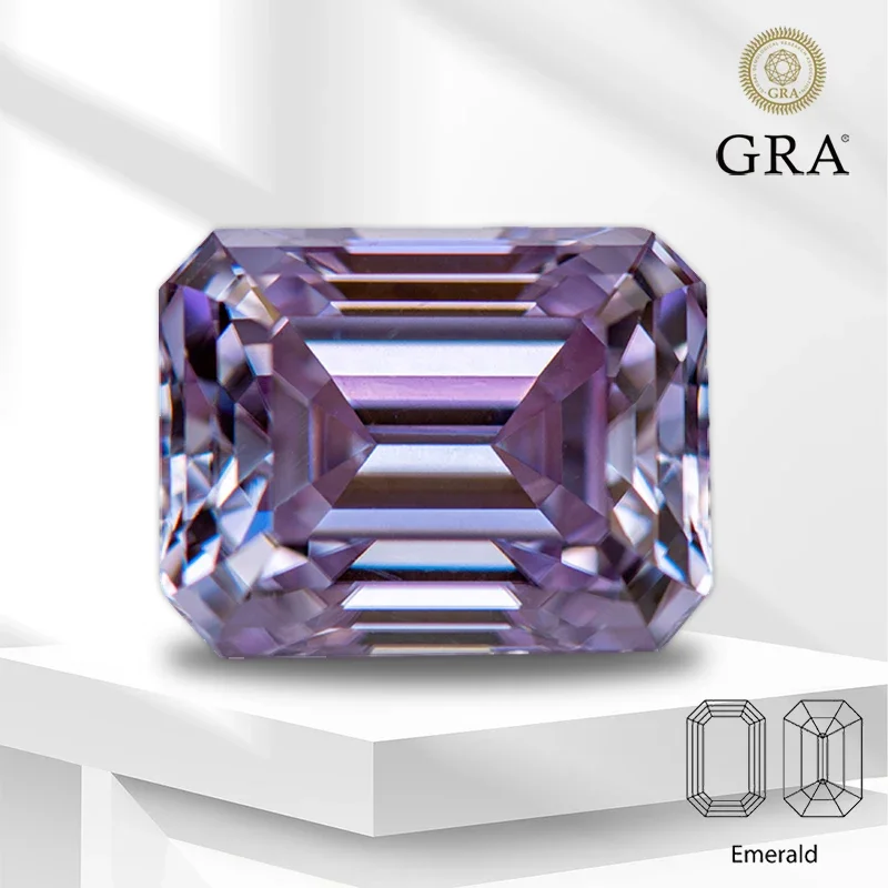 Wholesale Moissanite Stone Light Purple Color Emerald Cut Lab Grown Diamond for DIY Charms Women Jewelry Making with GRA Certifi
Wholesale Moissanite Stone Light Purple Color Emerald Cut Lab Grown Diamond for DIY Charms Women Jewelry Making with GRA Certifi