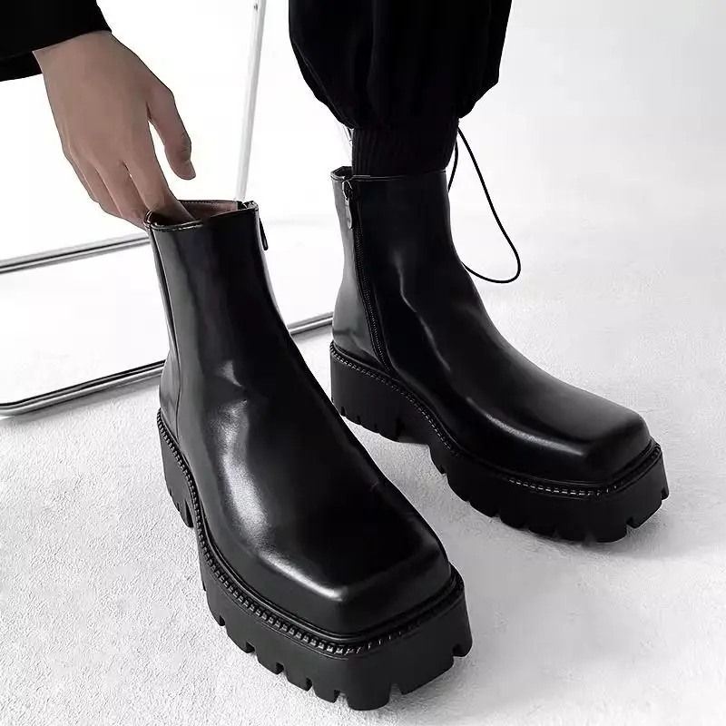 Мужские кожаные ботинки челси на толстой подошве с квадратной головкой в британском стиле Ins High Street на молнии и дымоходе
Мужские кожаные ботинки челси на толстой подошве с квадратной головкой в британском стиле Ins High Street на молнии и дымоходе