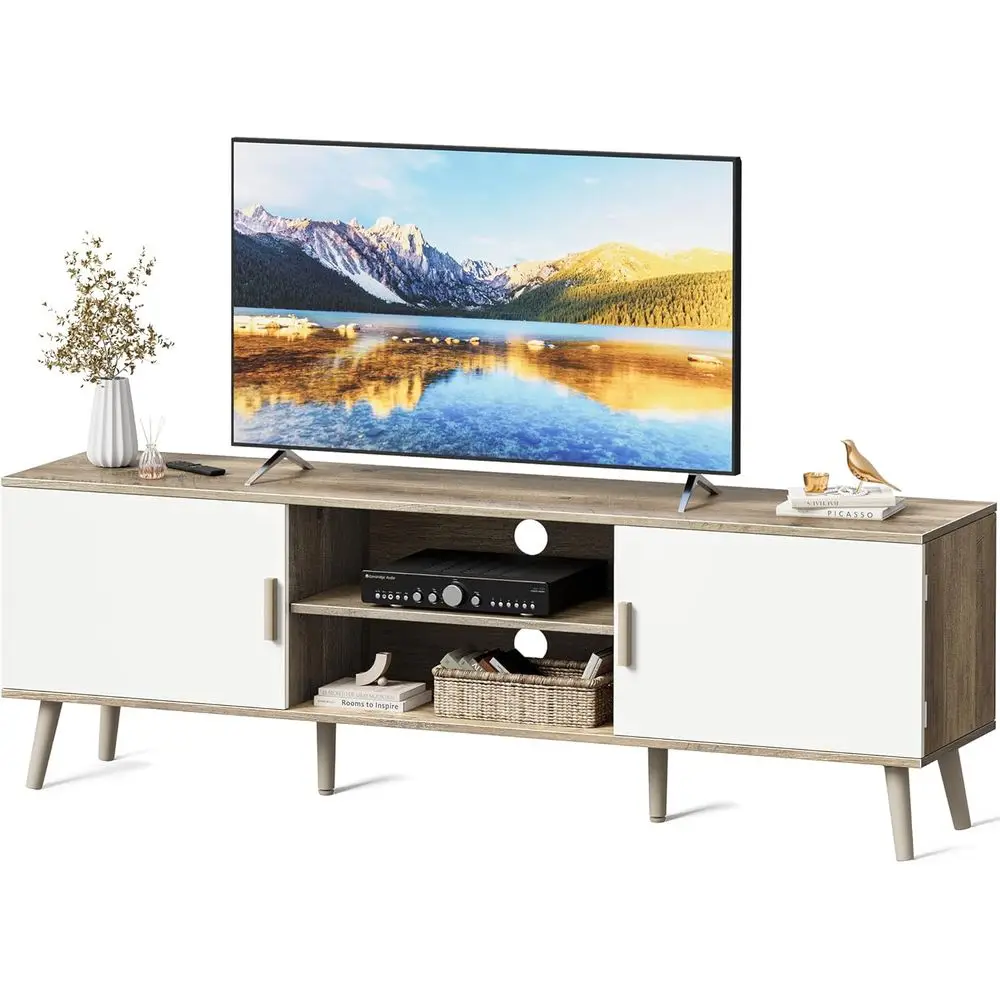 55 Inch TV Stand with Adjustable Shelves, Cabinets, and Cord Management, Solid Wood, Suitable for Living Room or Bedroom, Gray a
55 Inch TV Stand with Adjustable Shelves, Cabinets, and Cord Management, Solid Wood, Suitable for Living Room or Bedroom, Gray a