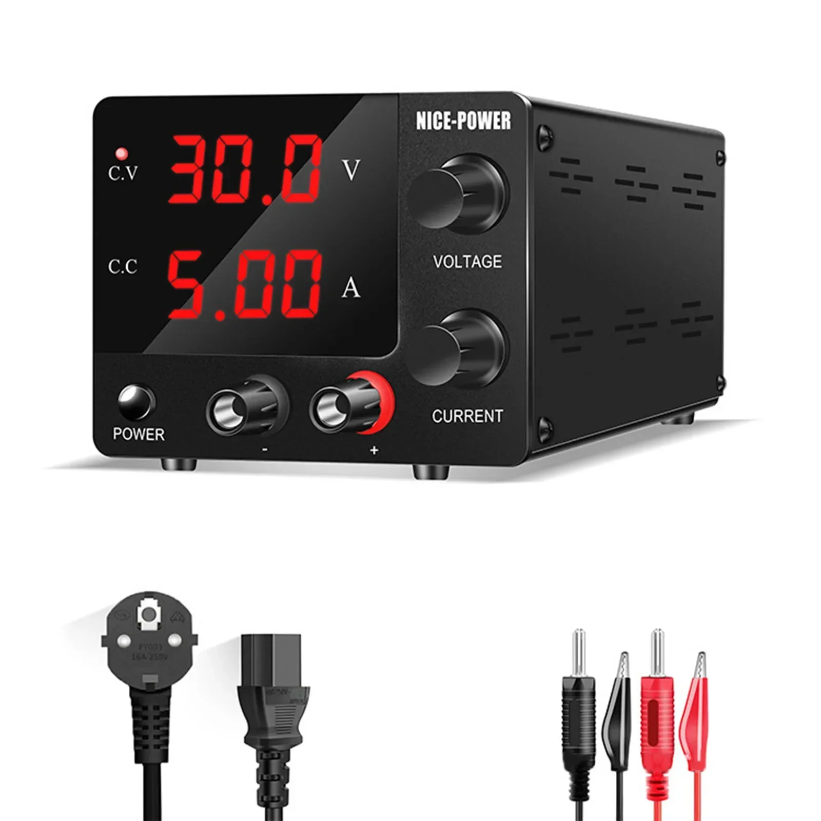 Wide voltage and current range improved encoder buttons DIY DC power supply SPSE305 for electronic experiments
Wide voltage and current range improved encoder buttons DIY DC power supply SPSE305 for electronic experiments