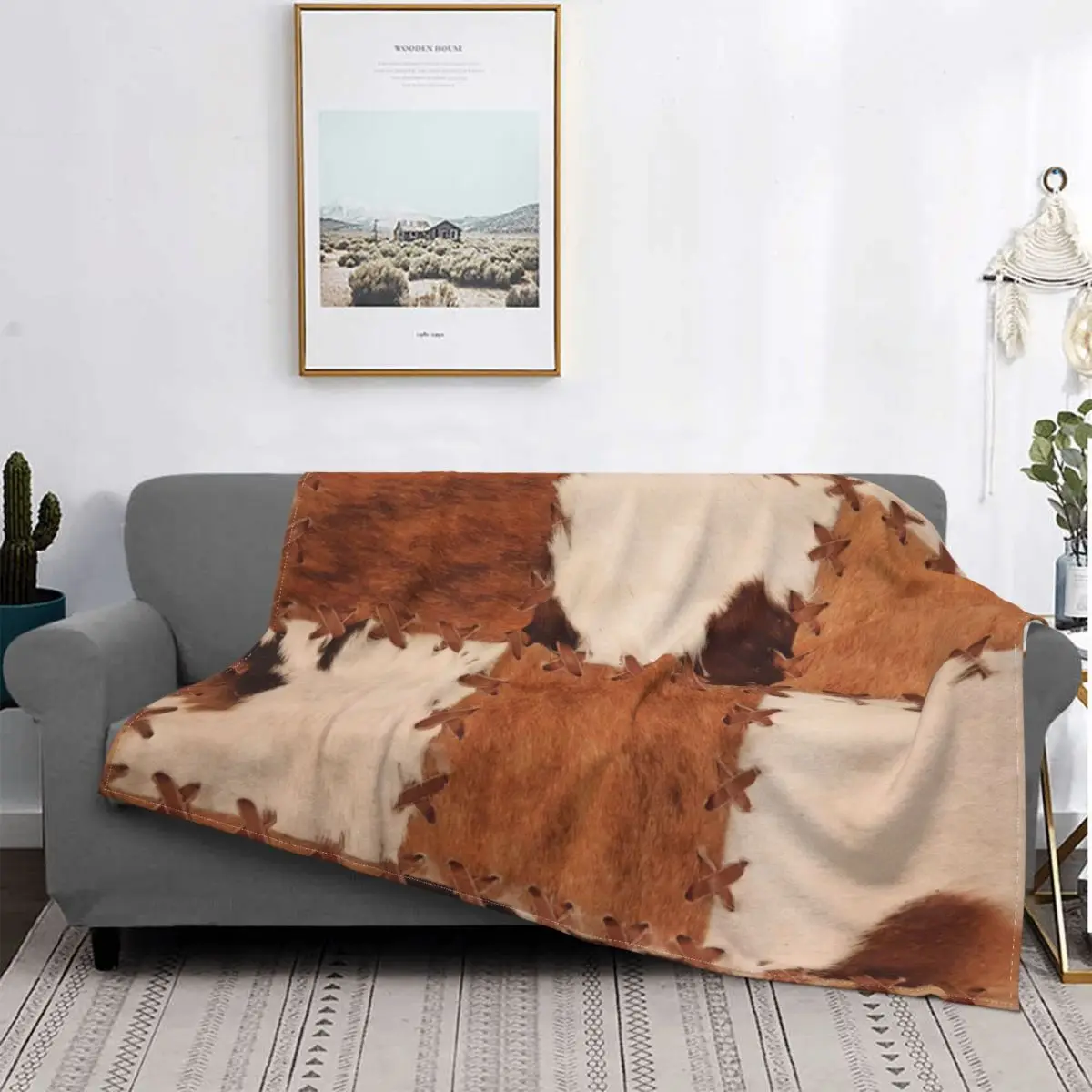 Patchwork Cowhide Rustic Western Decor Blankets Coral Fleece Plush All Season Breathable Soft Throw Blanket Bedroom Rug Piece
Patchwork Cowhide Rustic Western Decor Blankets Coral Fleece Plush All Season Breathable Soft Throw Blanket Bedroom Rug Piece