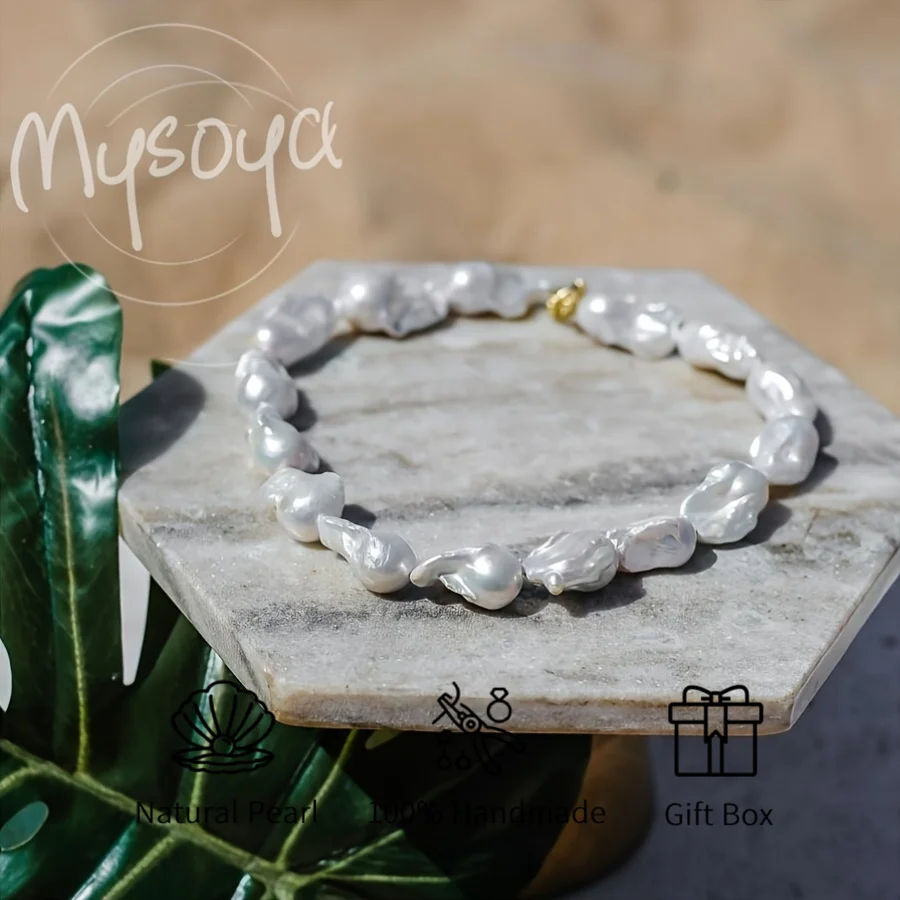 Ожерелье Mysoya из крупных барочных пресноводных жемчужин 14-18 мм с подарочной коробкой для него и для нее на День рождения, годовщину, День святого Валентина
Ожерелье Mysoya из крупных барочных пресноводных жемчужин 14-18 мм с подарочной коробкой для него и для нее на День рождения, годовщину, День святого Валентина