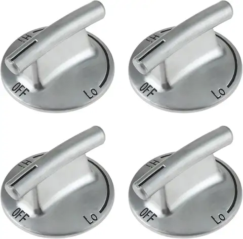 4Pcs 7733P410-60 Cooktop Burner Knobs Chrome Plated Plastic Stove Knobs for Maytag Magic Chef JennAir KitchenAid