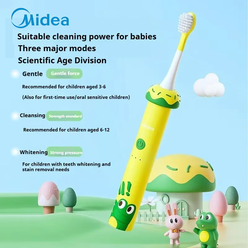 Midea YE1 Kids Electric Toothbrush, Smart Age-Specific Care, Fluoride Bristles Anti-Cavity, for 3-12 Years Old
Midea YE1 Kids Electric Toothbrush, Smart Age-Specific Care, Fluoride Bristles Anti-Cavity, for 3-12 Years Old