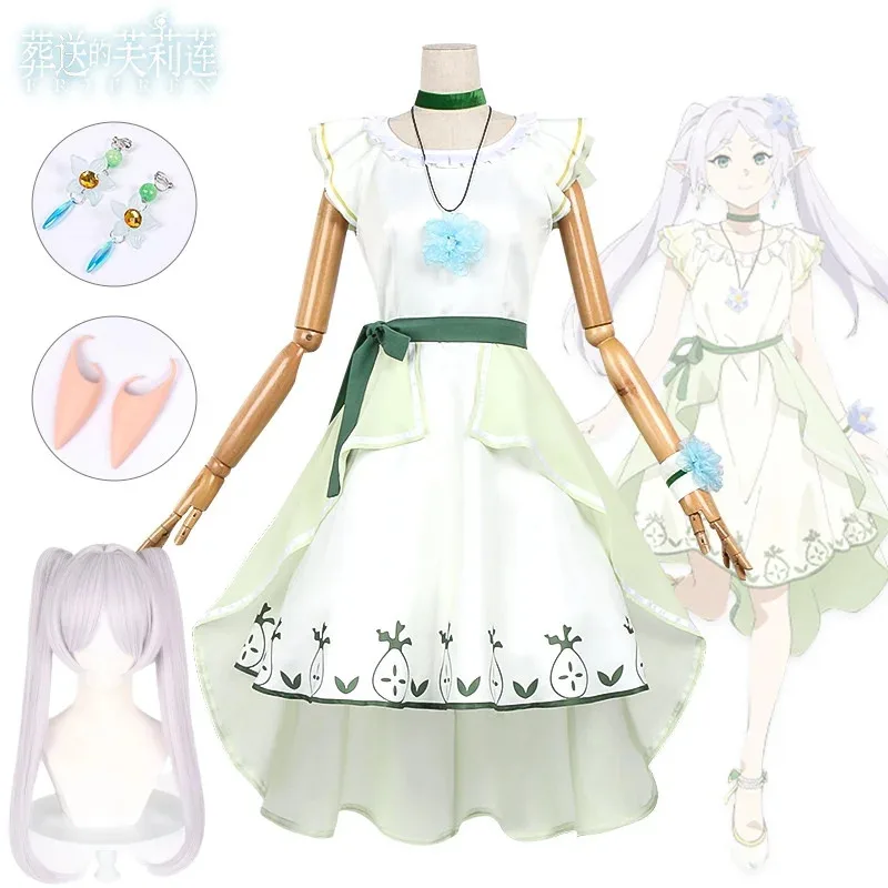 Sousou No Frieren Косплей Аниме Frieren: Beyond Journey's End Костюм Парик Платье Волшебника Аксессуар для ушей эльфа 
Sousou No Frieren Косплей Аниме Frieren: Beyond Journey's End Костюм Парик Платье Волшебника Аксессуар для ушей эльфа