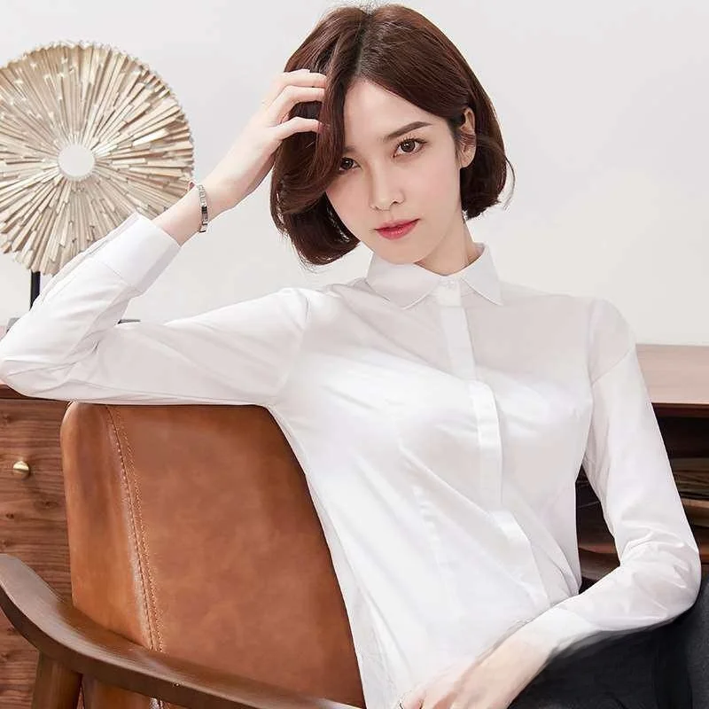 Women's Professional Formal Work Long Sleeve White Shirts Cleanfit Waist Cinched Poly Fabric Resistant to Deformation
Women's Professional Formal Work Long Sleeve White Shirts Cleanfit Waist Cinched Poly Fabric Resistant to Deformation
