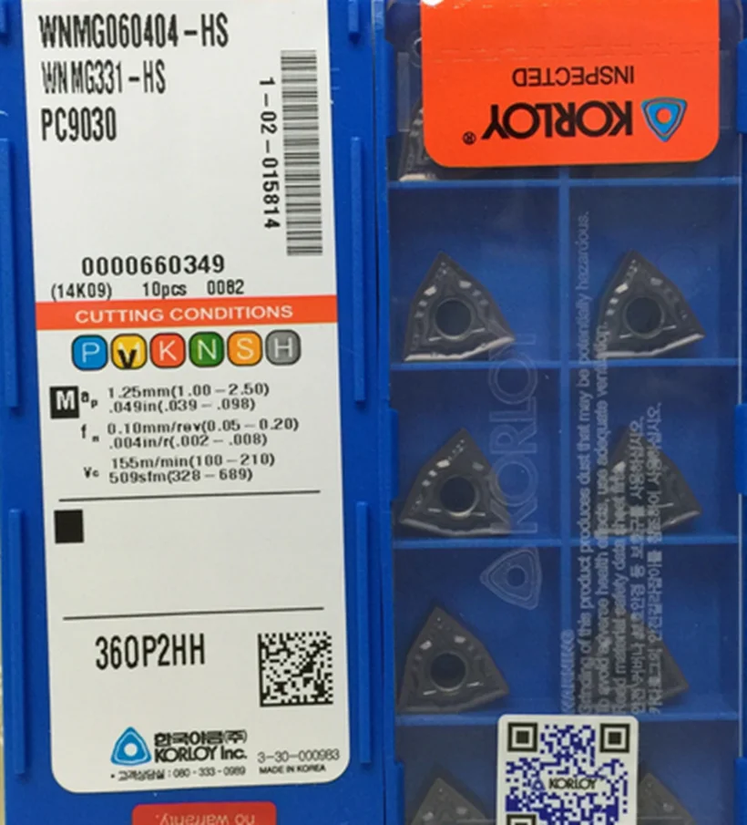 WNMG060404-HS PC9030 WNMG060408-HS PC9030 100% original KORLOY Carbide insert Processing: stainless steel
WNMG060404-HS PC9030 WNMG060408-HS PC9030 100% original KORLOY Carbide insert Processing: stainless steel